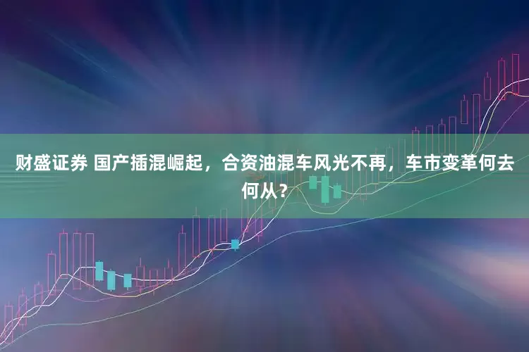 财盛证券 国产插混崛起，合资油混车风光不再，车市变革何去何从？